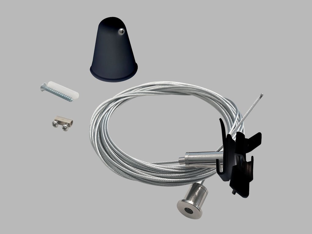 AR ECO TRACK WIRE SUSPENSION SET BLACK — Pakabinimo lynų komplektas · juoda · ECO TRACK 230 V